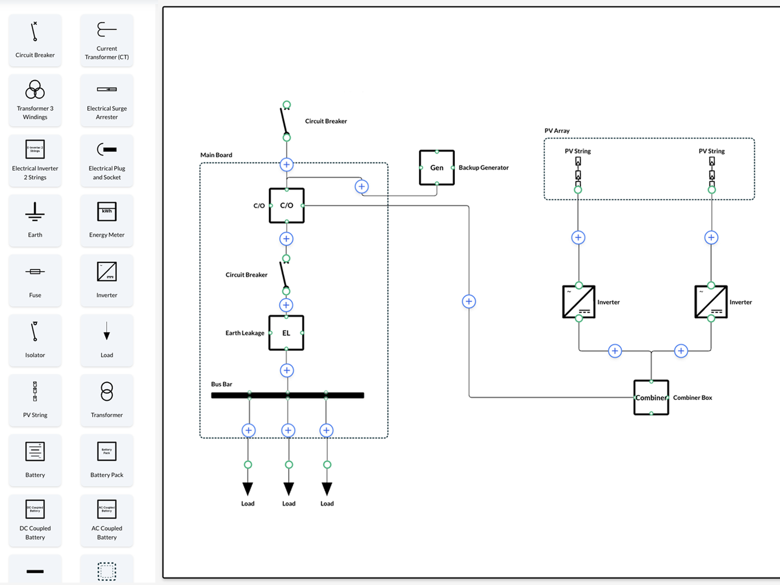 Single Line Diagram Interface